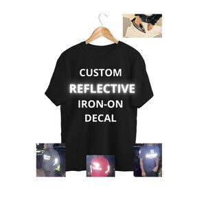 Custom Reflective Iron-On Decal - Any Text or Logo - Personalized Heat Vinyl
